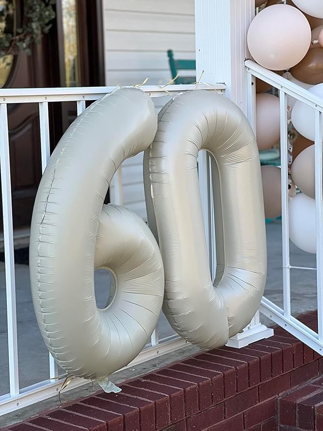 Balloon Numbers 40 Inch Big 0 Cream Balloon Numbers for Birthday Decoration, Baloon for 10 20 30 40 100 2025 Graduation Decor Wedding Anniversaries Party