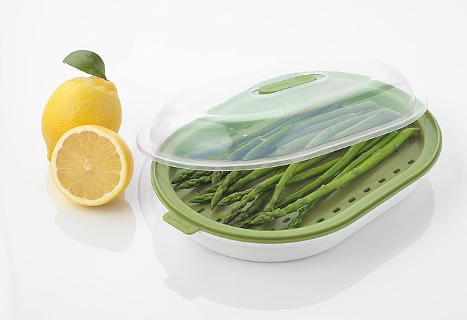 GoodCook Everyday Microwave Steamer – Vegetable & Fish Cooker,Microwave Cookware Preserves Vitamins & Nutrients,Quick Dinner-& Meals,Adjustable Steam Release Vent,(Pack of 12)