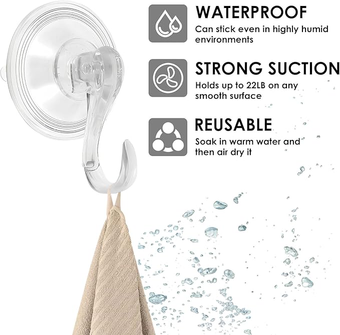 12Pcs Clear Wreath Hanger 22 LB Suction Cup Hooks Reusable Shower Suction Cup Hook Wall Window Bathroom Plastic Vacuum Hooks Wreath Holder for Glass Doors Christmas Decorations Wreath Lights Stockings