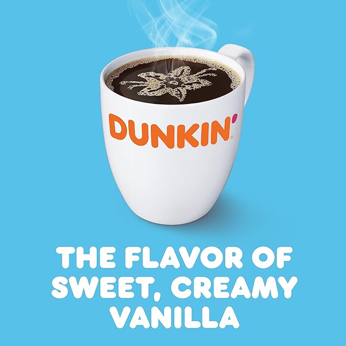 Dunkin' French Vanilla Flavored Ground Coffee, 18 Ounce (Pack of 6)