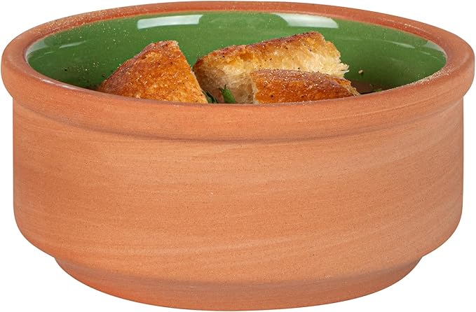 Restaurantware Terracotta Cazuela Bowls 2 Pack of 3 oz Durable Rustic Serving Dish Glazed Oven-Safe Bowl Freezer-Safe Tapas Dish Microwave-Safe Dishwasher-Safe