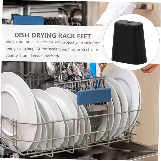 HOMSFOU 10pcs Kitchen Sink Drain Rack Feet Non- Protector Replacement Feet for Dish Drying Racks Prevent Scratches and Marring Sink