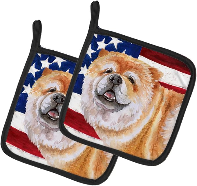 Caroline's Treasures BB9695PTHD Cane Corso Patriotic Pair of Pot Holders Kitchen Heat Resistant Pot Holders Sets Oven Hot Pads for Cooking Baking BBQ, 7 1/2 x 7 1/2