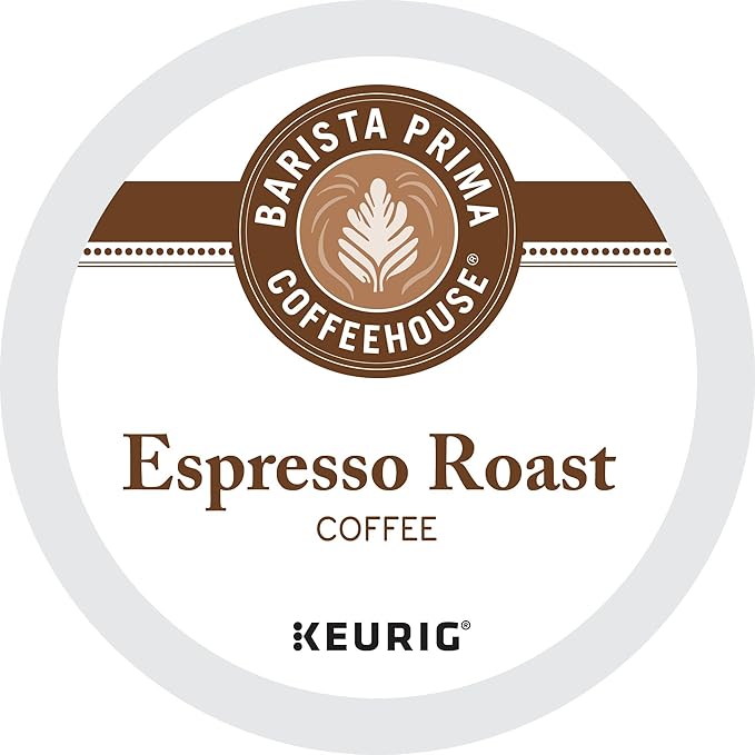 Barista Prima Coffeehouse Espresso Roast Coffee, Keurig Single Serve K-Cup Pods, 96 Count