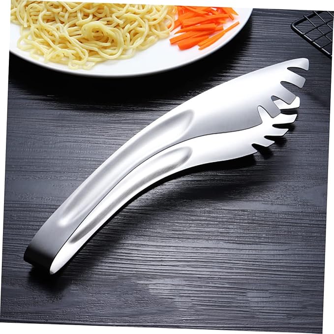 Spatula Metal Bread Toaster Sandwich Toaster 3pcs BBQ Tongs Pasta Noodles Tongs Bread Tongs Serving Clips Stainless Steel Food Clip Kitchen Serving Tongs Fixture Snack Appetizer, Silver