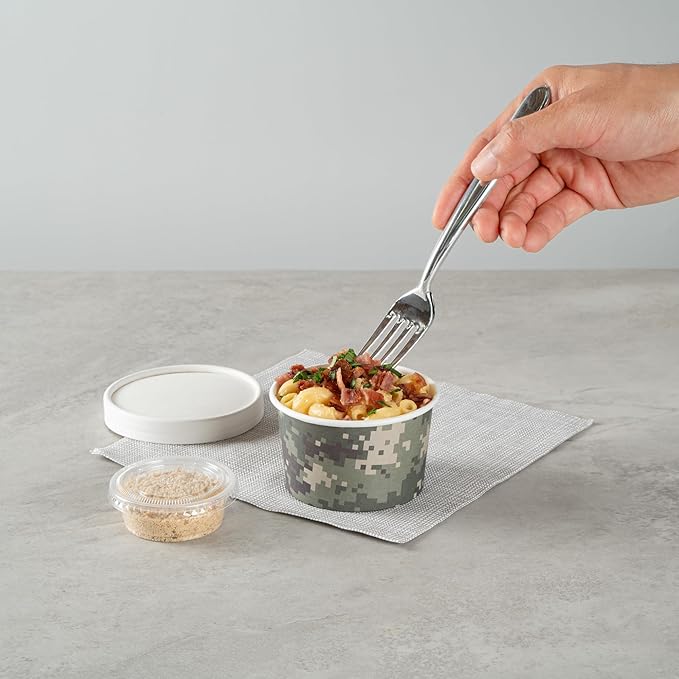 Restaurantware Coppetta 5 Ounce Dessert Cups, 200 Disposable Ice Cream Cups - Lids Sold Separately, Sturdy, Camouflage Paper FroYo Bowls, For Hot And Cold Foods, Perfect For Gelato Or Mousse