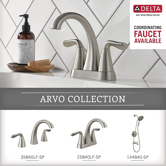 Delta Arvo (1-Pack) Hand Towel Holder SpotShield Brushed Nickel Towel Racks for Bathroom Wall Square Towel Ring Holder for Bath Towel Hanger for Kitchen, Bathroom Accessories ARV46-DN
