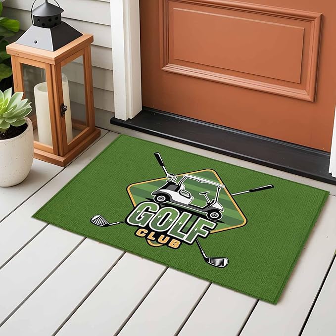Area Rug 2x3ft, Golf Club Sports Washable Rugs for Living Room Bedroom, Green Soft Non-Slip Area Rugs Rectangle Floor Carpet for Dining Room