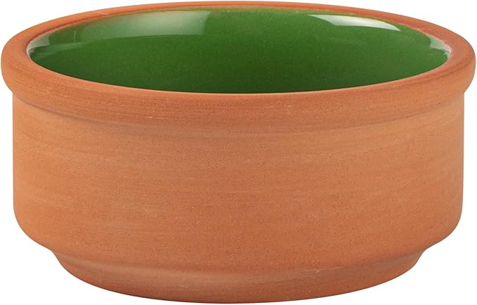 Restaurantware Terracotta Cazuela Bowls 2 Pack of 3 oz Durable Rustic Serving Dish Glazed Oven-Safe Bowl Freezer-Safe Tapas Dish Microwave-Safe Dishwasher-Safe