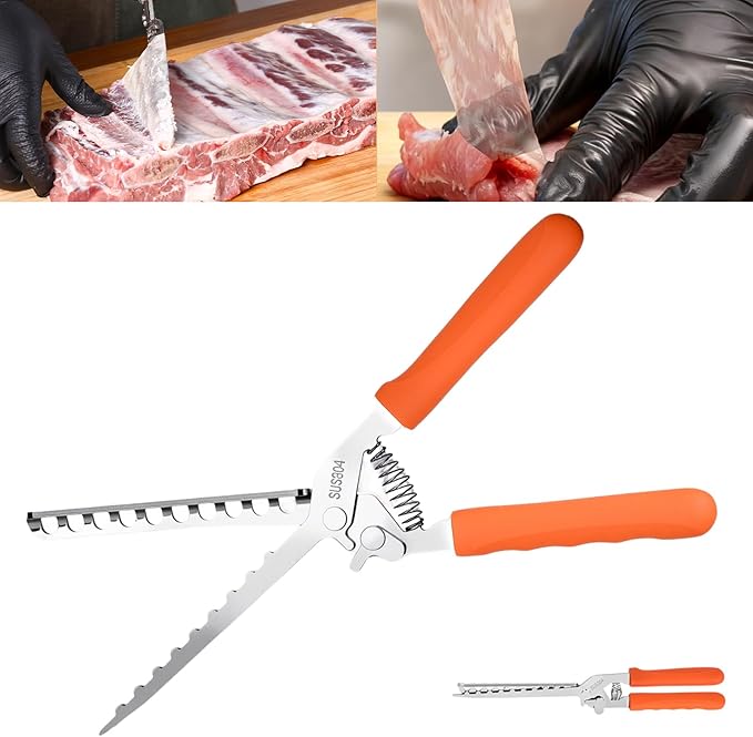 Rib Membrane Removal Tool - High Duty Premium Stainless Steel BBQ Prep Kit for Effortless Grilling, Membrane Remover for Ribs