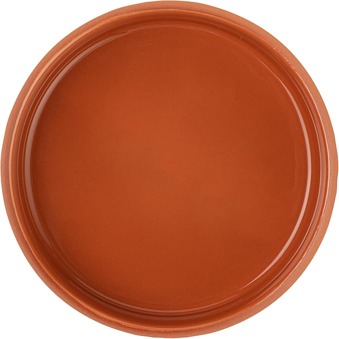 Restaurantware-Terra Tek 8.8 Ounce Terracotta Cazuelas, 2 Brown Glazed Clay Pots For Cooking - Oven-Ready, Microwavable, Terracotta Serving Pots, Dishwashable, For Cooking And Serving