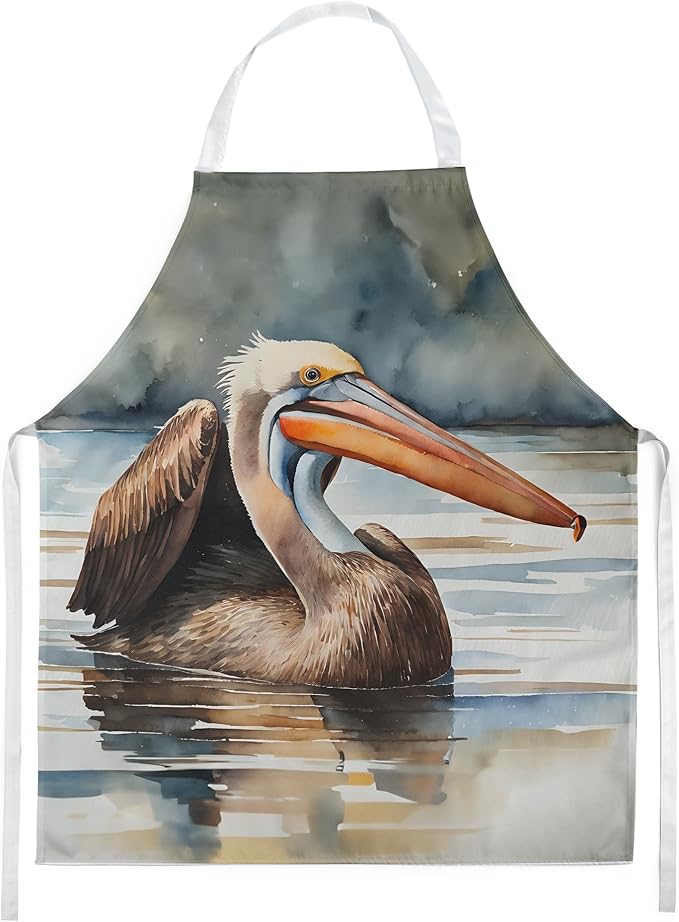 Caroline's Treasures Pelican Apron Cooking Kitchen Server Baking Crafts Gardening for Adult Women Men, Unisex, Large, Multicolor