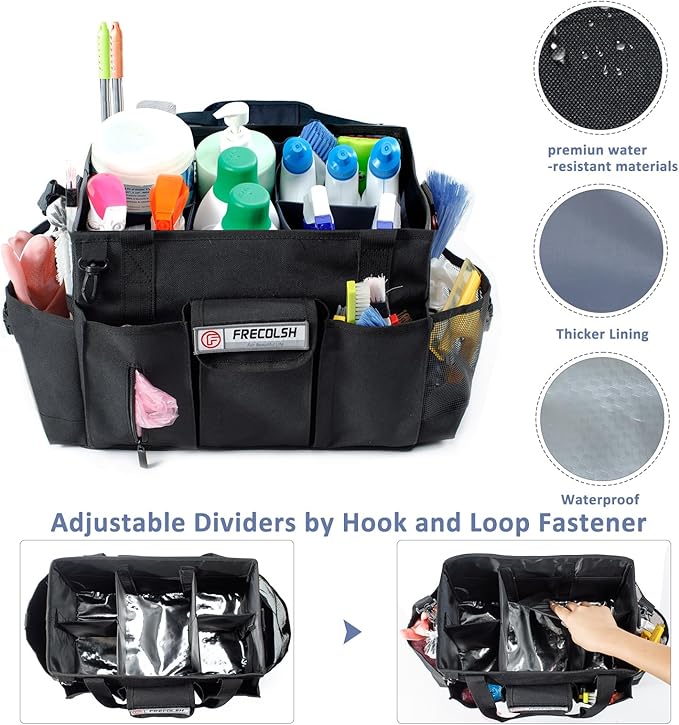 Cleaning Caddy for Cleaning Suppliers Organizer with Pockets for House Cleaning Essentials, Cleaning Organizer, Wearable Cleaing Bag Tote, Storage Caddy for Housekeeping