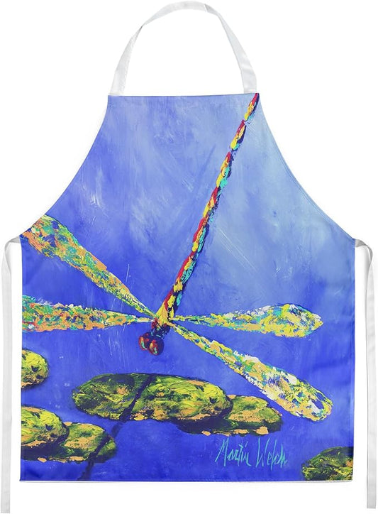Caroline's Treasures Blue Dragonfly Apron Cooking Kitchen Server Baking Crafts Gardening for Adult Women Men, Unisex, Large, Multicolor