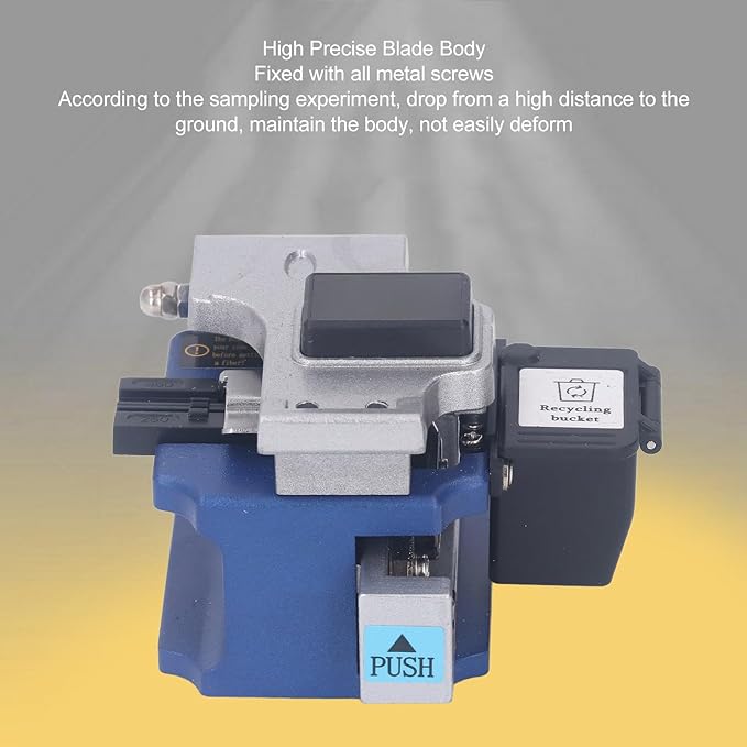 Fiber Cleaver High 16 Cleaving Points 3 in 1 Fixture Automatic Return Knife Optic Fiber Multi Functional Optical Fiber Cleaver for 0.25mm 0.9mm 3.0mm Coating Cab