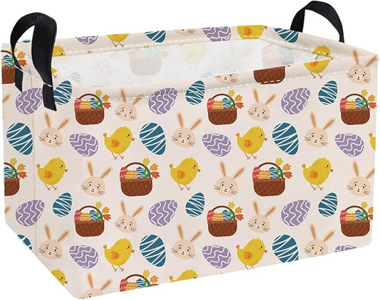 Essme Rectangular Easter Basket - Kids Easter Gift with Handles, Shelf Basket, Toy Organizer