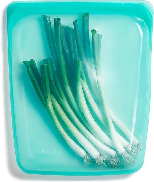 Stasher Silicone Reusable Storage Bag, Half Gallon Bag, Reusable Freezer Bags, Microwave, Dishwasher, Oven Safe, Sous Vide, Premium Lunch Container, Eco Friendly, Food Storage Bags, 64 oz, Aqua | Reusable Food Bag