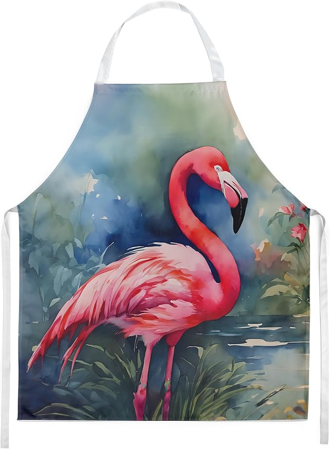 Caroline's Treasures Flamingo Apron Cooking Kitchen Server Baking Crafts Gardening for Adult Women Men, Unisex, Large, Multicolor