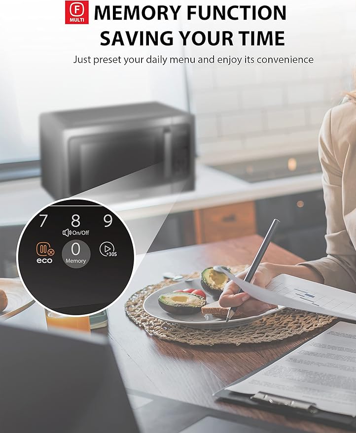 TOSHIBA ML-EM45P(BS) Countertop Microwave Oven with Smart Sensor and 13.6" Removable Position Memory Turntable, Sound On/Off Function, 1200W, 1.6 Cu.ft, Black Stainless Steel