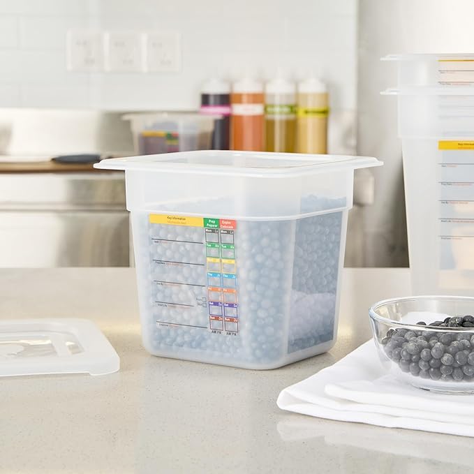 Restaurantware Food Storage Container 10 Pack of 6.8 x 4.2 x 5.9 Inches Plastic Stackable Storage Box White Reusable Label Container Dishwasher Safe For Restaurants And Kitchens