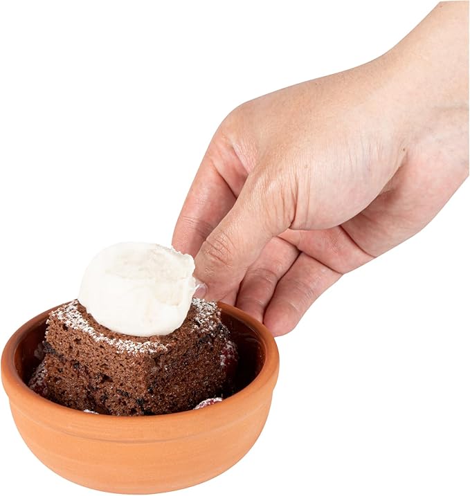 Restaurantware Terracotta Cazuela Bowls 2 Pack of 5 oz Durable Rustic Serving Dish Glazed Oven-Safe Bowl Freezer-Safe Tapas Dish Microwave-Safe Dishwasher-Safe