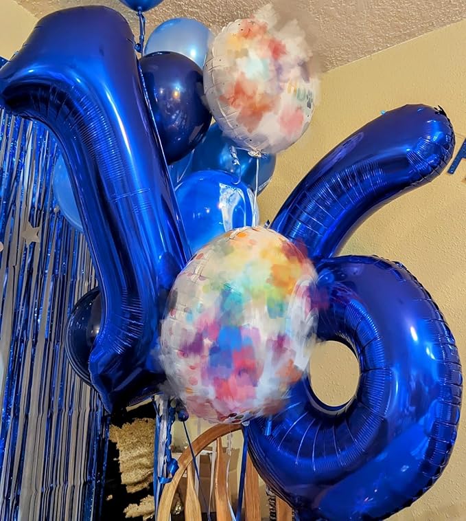 1 Balloons Number for First Birthday, Balloon Numbers 40 Inch, Navy Blue Balloon for Baby Shower, Big Baloon for 1, 11, 21, 100 Birthday Wedding Anniversaries Party