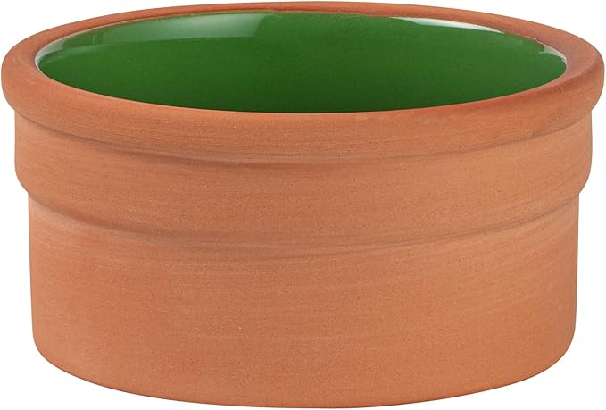 Restaurantware Terracotta Cazuela Bowls 2 Pack of 5 oz Durable Rustic Serving Dish Glazed Oven-Safe Bowl Freezer-Safe Tapas Dish Microwave-Safe Dishwasher-Safe