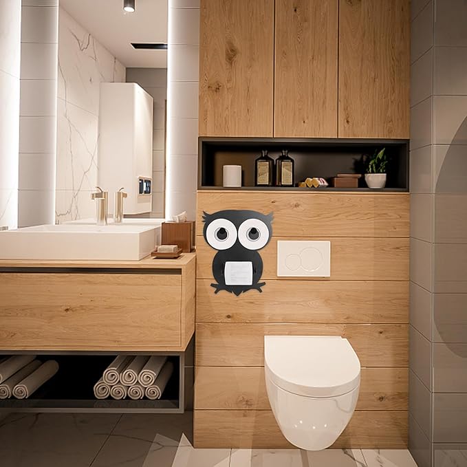 Ipetboom Owl Shaped Paper Towel Holder Tissue Stand Bathroom Storage Rack for Home Kitchen Office Elegant Decor Space-Saving Design Easy Access Tissue Organizer