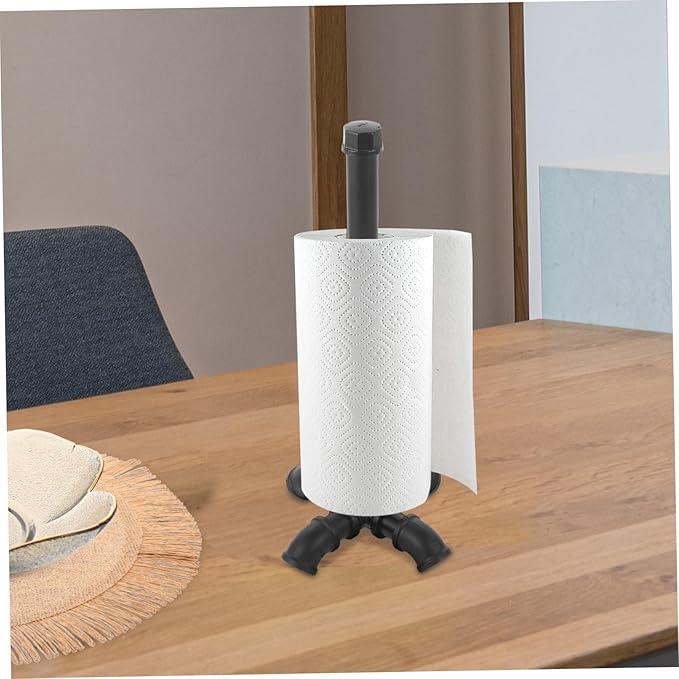 Operitacx Vintage Iron Paper Towel Holder Base Industrial Style Kitchen Roll Holder Countertop Paper Towel Stand for Farmhouse Decor