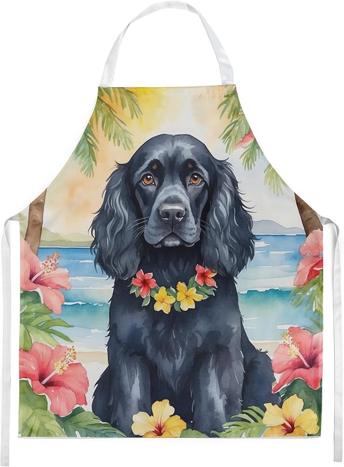 Caroline's Treasures Cocker Spaniel Luau Apron Cooking Kitchen Server Baking Crafts Gardening for Adult Women Men, Unisex, Large, Multicolor