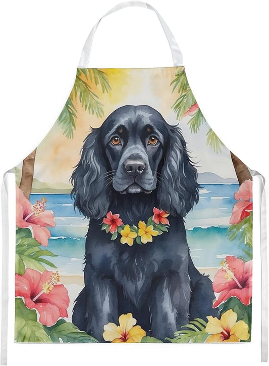 Caroline's Treasures Cocker Spaniel Luau Apron Cooking Kitchen Server Baking Crafts Gardening for Adult Women Men, Unisex, Large, Multicolor