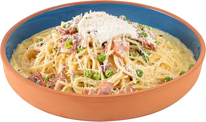 Restaurantware-Terra Tek 34 Ounce Terracotta Cazuelas, 2 Blue Glazed Clay Pots For Cooking - Oven-Ready, Microwavable, Terracotta Serving Pots, Dishwashable, For Cooking And Serving