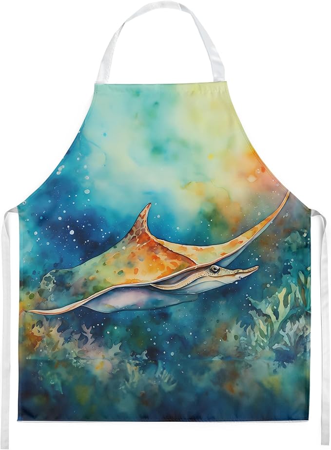 Caroline's Treasures Sting Ray Apron Cooking Kitchen Server Baking Crafts Gardening for Adult Women Men, Unisex, Large, Multicolor
