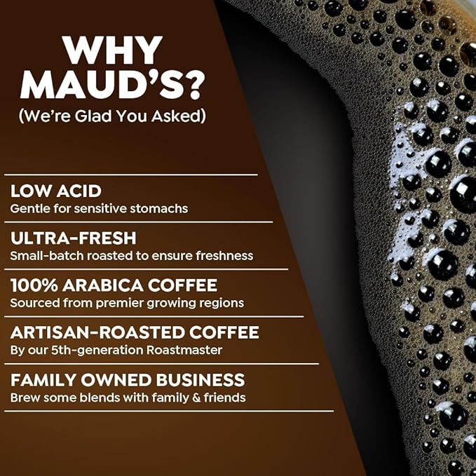 Maud's Decaf Dark Roast Coffee Pods, 50ct, Decaffeinated Coffee in Single Serve Pods – 100% Arabica Coffee, Compatible with Keurig K Cups Maker