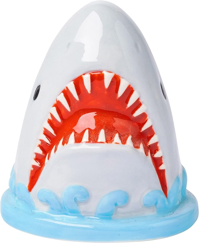 Silver Buffalo Jaws Shark Breach and Orca 2pc Ceramic Salt and Pepper Shaker