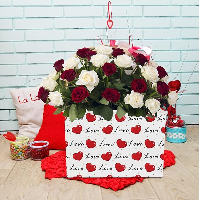 NTAOHAMPER Mothers Day Gifts Love Heart Fabric Storage Basket Empty with Handles, Books Box, Baby Shower Baptism Lovely Storage24L(Heart)