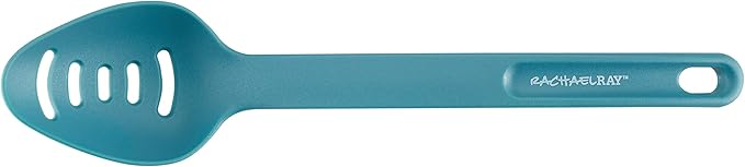 Rachael Ray 47564 Cucina Nylon Nonstick Utensils/Fish Turner, Spatula, Solid and Slotted Spoons, 4 Piece, Agave Blue
