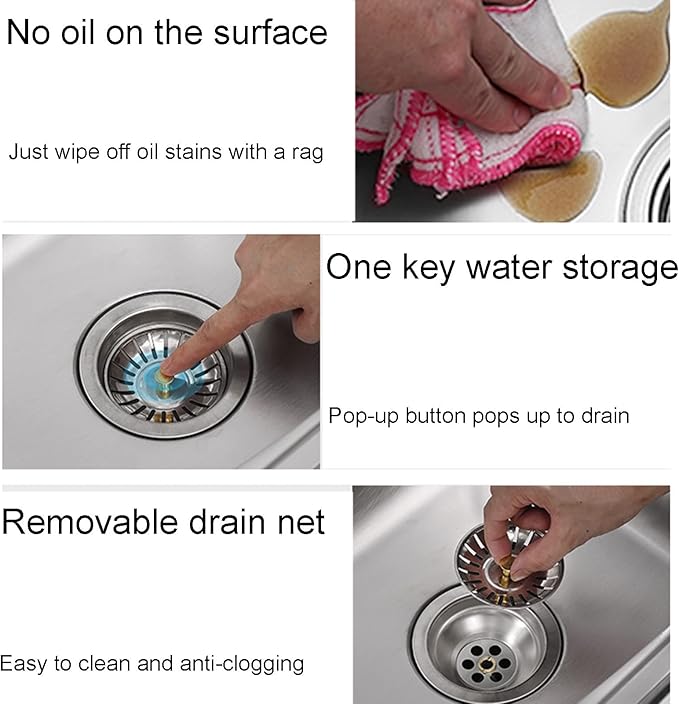 Movable Stainless Steel Kitchen Sink, For Washing Hands, Commercial Restaurant Utility Fish Cleaning Table, Kitchen Sink For Restaurant, Bar, Laundry, Garage, Backya,Without Faucet-42*37*15cm