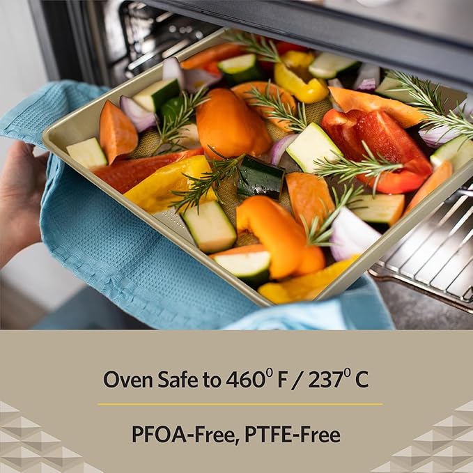 Glad Baking Pan Nonstick - Oblong Metal Dish for Cake and Lasagna - Heavy Duty Carbon Steel Bakeware, Medium