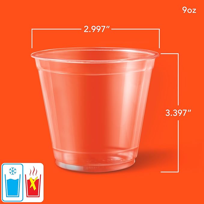 Hefty Deluxe Clear Plastic Party Cups (9 Ounce, 40 Count)