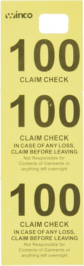 Winco Coat Checks, Yellow, 500 Per Box, Medium