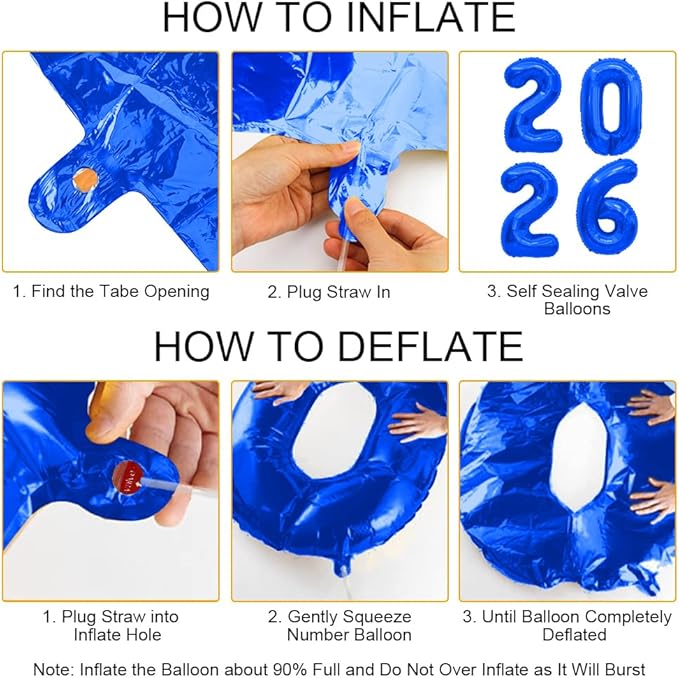 2026 Balloons Royal Blue 2026 Number Balloons New Year Decorations 2026 Numbers 40 Inch Large 2026 Mylar Foil Balloons for 2026 New Years Eve Party Supplies Graduation Christmas Birthday Anniversary