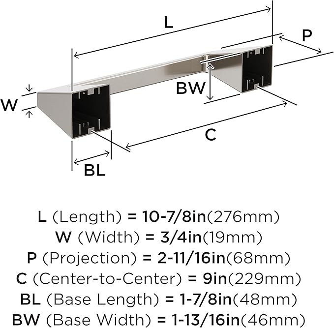 Amerock Blackrock Brushed Nickel 9 inch (229mm) Towel Bar, BH36005G10
