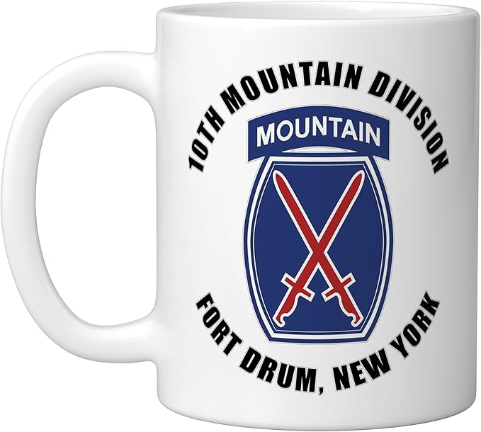 10th Mountain Division Fort Drum New York Veteran Ceramic Mug, White