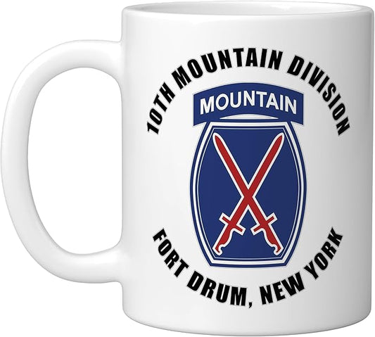 10th Mountain Division Fort Drum New York Veteran Ceramic Mug, White