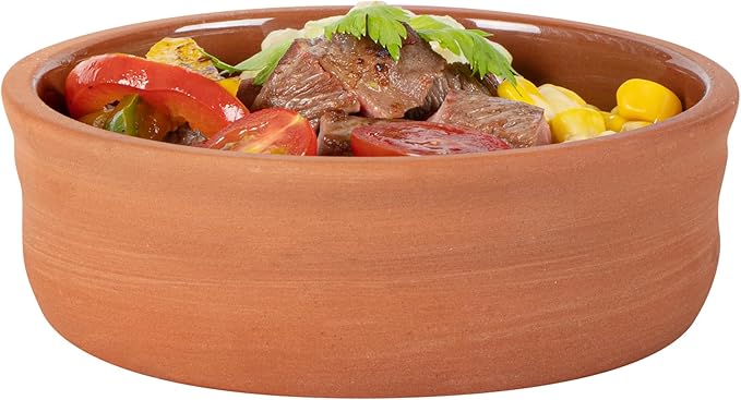 Restaurantware Terracotta Cazuela Bowls 2 Pack of 7 oz Durable Rustic Serving Dish Glazed Oven-Safe Bowl Freezer-Safe Tapas Dish Microwave-Safe Dishwasher-Safe