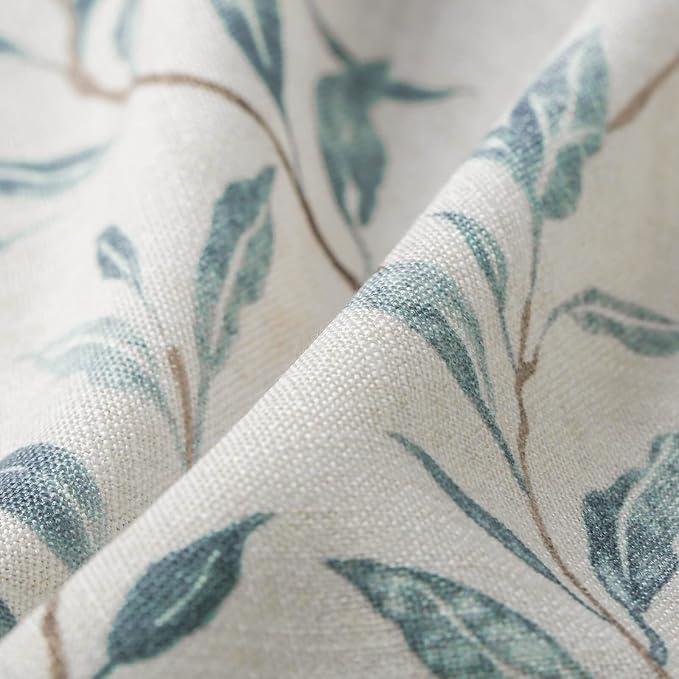 VOGOL Tier Curtains 30 Inch Length, Cute Leaves Print Valances Curtain Privacy Half Window Tiers for Cafe Farmhouse Living Room Bedroom, 30x30, 2 Panels