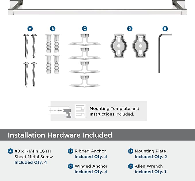 Amerock Appoint Polished Nickel 24 inch (610mm) Towel Bar, BH36074PN