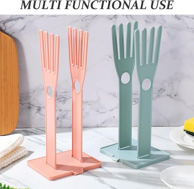 4pcs Kitchen Gloves Holder - Mitten Dryer Reusable Plastic Dish Washing Rack - Sink Holder Stand For Dish Gloves Rags Sponge Food Bag Organizer