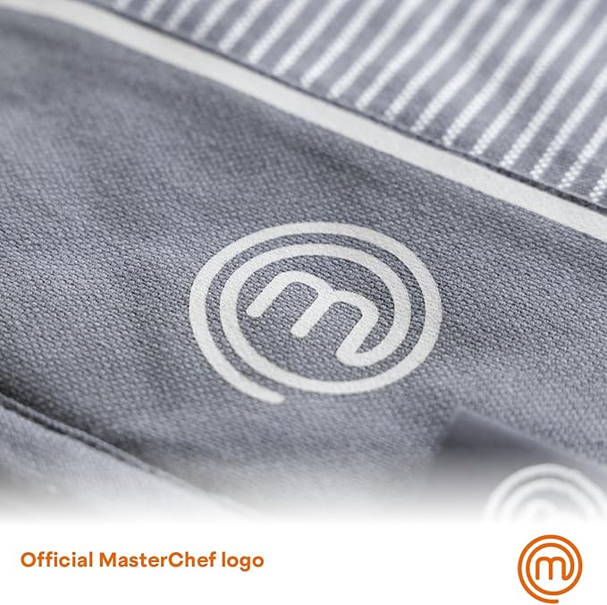 MasterChef Oven Mitts Heat Resistant, Set of 2 Baking Gloves, Machine Washable Cotton Kitchen Mittens for Stove Cooking & BBQ Grilling, Hot Proof Pot Holders, One Size Fits All, Earth Grey
